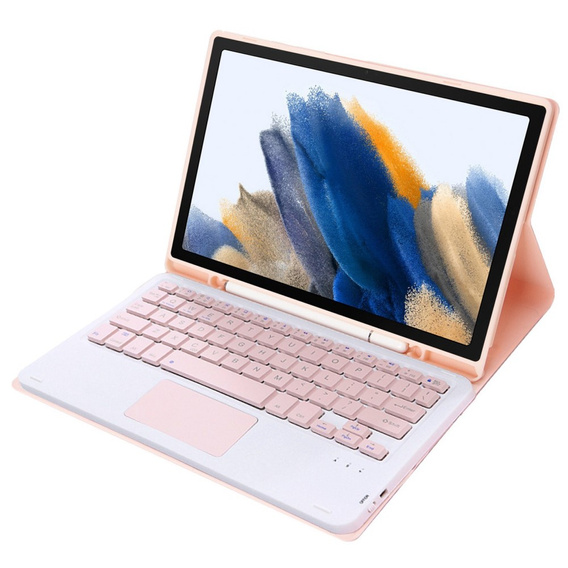 Case + keyboard Samsung Galaxy Tab A8 10.5 X200 / X205, Touchpad, pink rose gold
