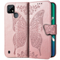 Flip case for Realme C21Y / C25Y, Butterfly, pink