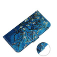 Flip case for Oppo A17, Wallet flowers, blue