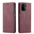 CASEME case for Xiaomi Redmi Note 10 / 10S, Leather Wallet Case, maroon