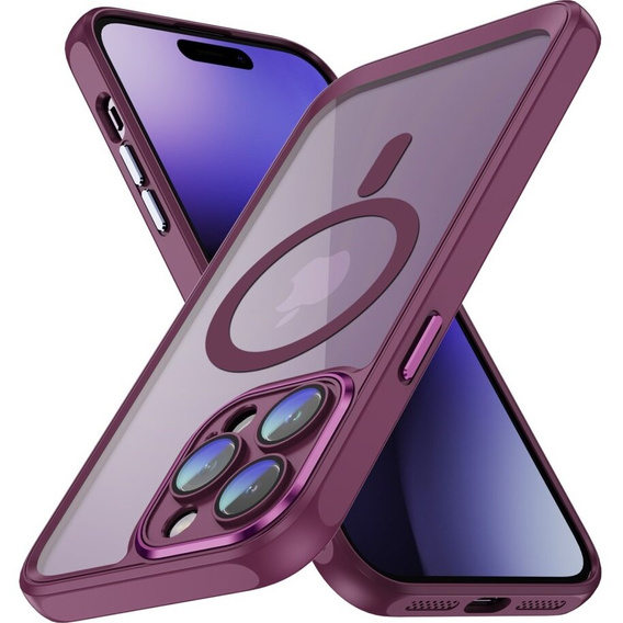 Case for iPhone 14 Pro Max, ERBORD Impact Guard, MagSafe, maroon