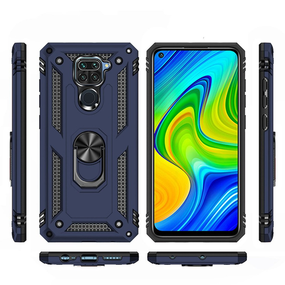Armor Case for Xiaomi Redmi Note 9, Nox Case Ring, blue