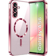 Case for Samsung Galaxy A56, Electro MagSafe, pink rose gold + Screen Glass