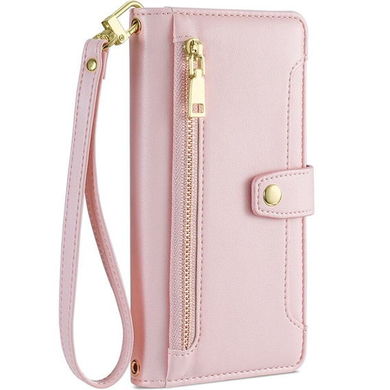 Flip case for Motorola Moto G73 5G, Wallet Zipper Pocket, pink