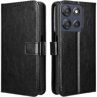 Flip case for Motorola Moto G86 5G, Crazy Horse Wallet, black