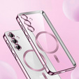 Case for Samsung Galaxy S25+ Plus, Electro MagSafe, pink rose gold + Screen Glass