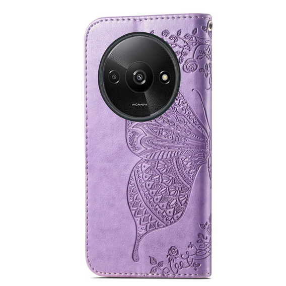 Flip case for Xiaomi Redmi A3, Butterfly, purple