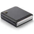 Case for Samsung Galaxy Z Flip7 FE / Z Flip6, CASEME Litchi Leather, black