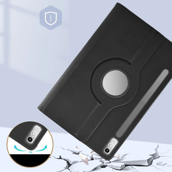 Case for Lenovo Tab P11 Pro Gen 2 TB132FU TB132XU 11.2" TB330FU 10.95", Rotating 360, black