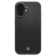 Spigen Enzo Aramid MagSafe case for iPhone 17, carbon black / silver
