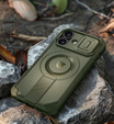 Armored case for iPhone 16, Dexnor CamProtect MagSafe, green