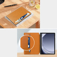 Case for Samsung Galaxy Tab A9+, Business Card and Pen Slot, brown