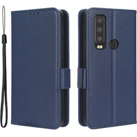 Flip case for Cat S75 5G, Wallet Litchi Magnet, dark blue