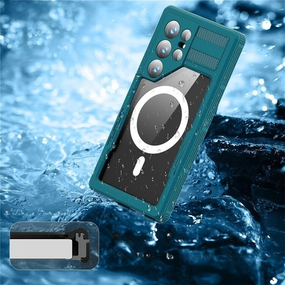 Waterproof case for Samsung Galaxy S24 Ultra, Redpepper, for MagSafe, blue
