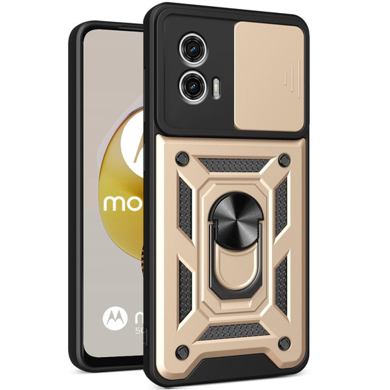 Case for Motorola Moto G73 5G, CamShield Slide, gold