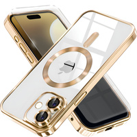 Case for iPhone 16 Plus, Electro MagSafe, gold + Screen Glass
