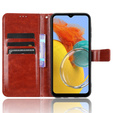 Flip case for Samsung Galaxy M34, Crazy Horse Wallet, brown