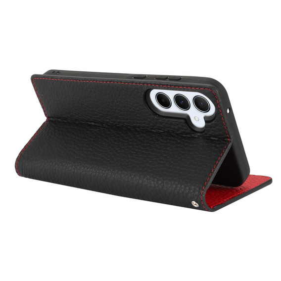 Flip case for Samsung Galaxy S24 FE, Litchi Skin Grain, black