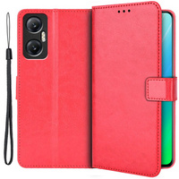 Flip case for Infinix Hot 20 5G, Crazy Horse Wallet, red