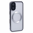 Magnetic Dual Glass MagSafe case for iPhone 16, silver