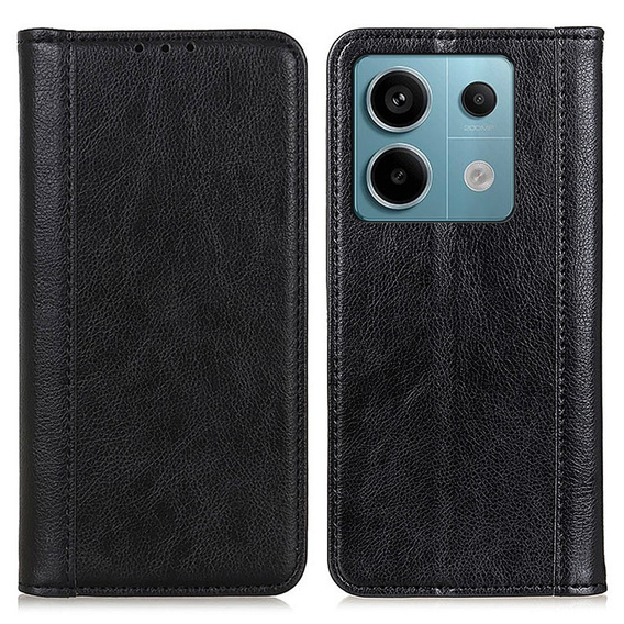 Case for Xiaomi Redmi Note 13 Pro 5G, Wallet Litchi Leather, black