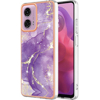 Protective Case for Motorola Moto G24 / G24 Power / G04, Marble Slim Case, dark purple
