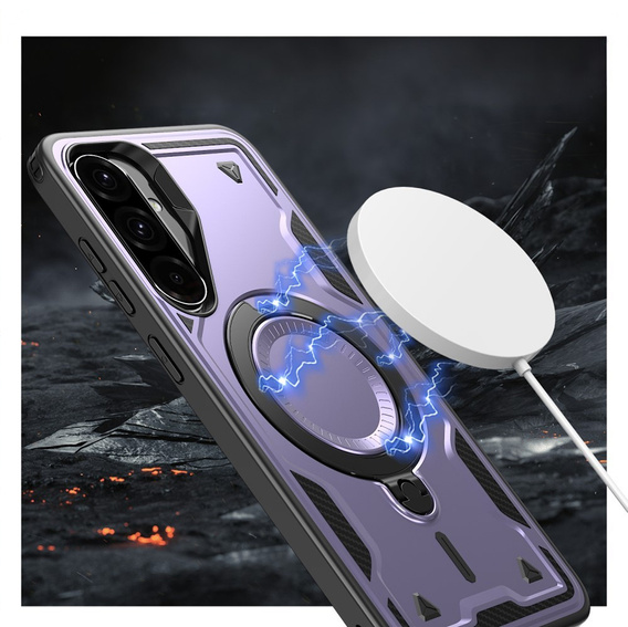 Case for Samsung Galaxy A36, Military MagSafe, purple