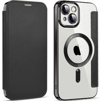 Flip case for iPhone 13, RFID Wallet MagSafe CamShield, black