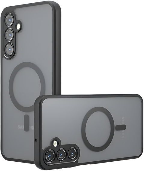 Case for Samsung Galaxy A35 4G/5G, for MagSafe, ERBORD Matt Case, black + Screen Glass