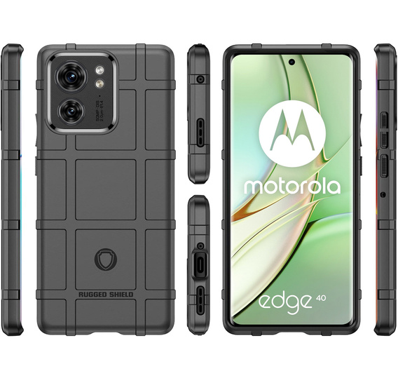 Case for Motorola Edge 40, Rugged Shield, black