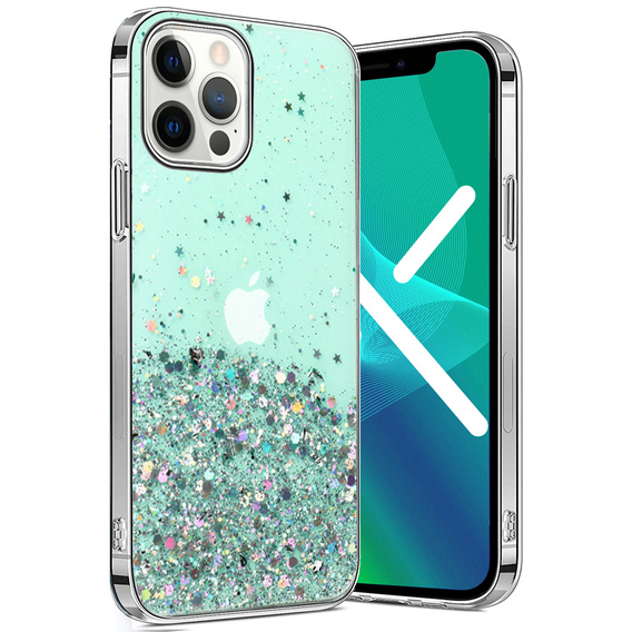 Case for iPhone 13 Pro, Glittery, green