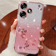 Case for Infinix Hot 30i, Glitter Flower, pink rose gold