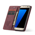 CASEME case for Samsung Galaxy S7, Leather Wallet Case, maroon