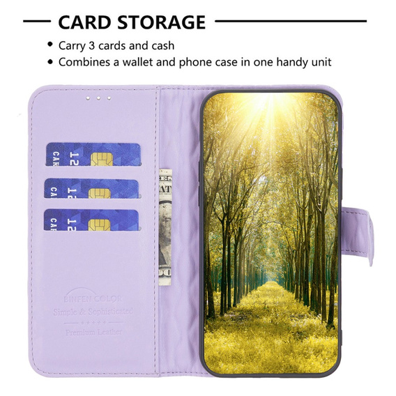 Flip case for Samsung Galaxy A56, Wallet, BINFEN COLOR, purple