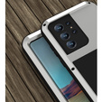 Love Mei Case for Samsung Galaxy S22 Ultra, armored without glass, silver