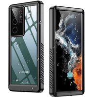 IP68 Waterproof Case for Samsung Galaxy S22 Ultra, Redpepper Dot+, black