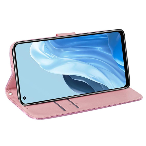 Flip case for Oppo A17, Wallet mandala, pink