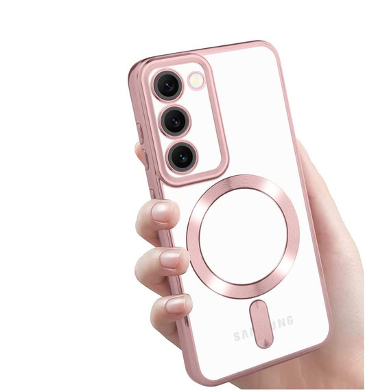 Case for Samsung Galaxy S23, Electro MagSafe, pink rose gold + Screen Glass