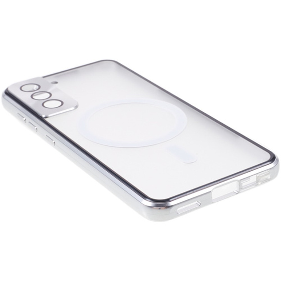 Magnetic Dual Glass MagSafe case for Samsung Galaxy S22, silver
