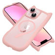 Case for iPhone 13 / iPhone 14, for MagSafe, Cute Cat, pink + Screen Glass