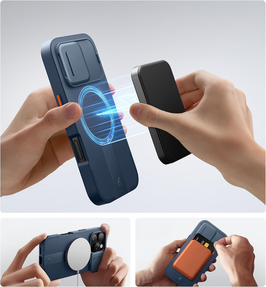 Case for iPhone 16 Pro, Suritch Shockproof, for MagSafe, dark blue