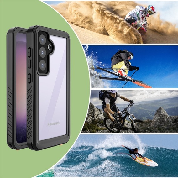 IP68 Waterproof Case for Samsung Galaxy S24, Redpepper, black