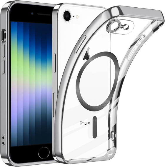 Case for iPhone 7 / 8, Electro MagSafe, silver + Screen Glass