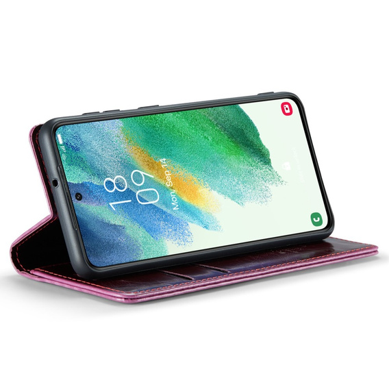 CASEME flip case for Samsung Galaxy S21 FE, Waxy Textured, red