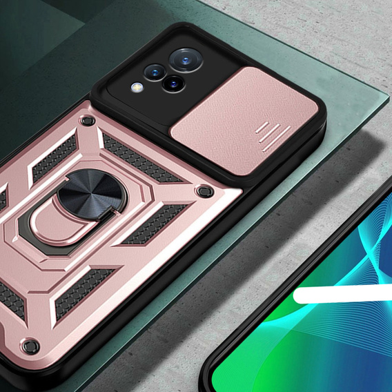 Case for Vivo V21 5G, CamShield Slide, pink rose gold