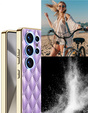 Case for Samsung Galaxy S25 Ultra, Leather Rhombus, purple