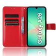 Flip case for Samsung Galaxy A26, Crazy Horse Wallet, red