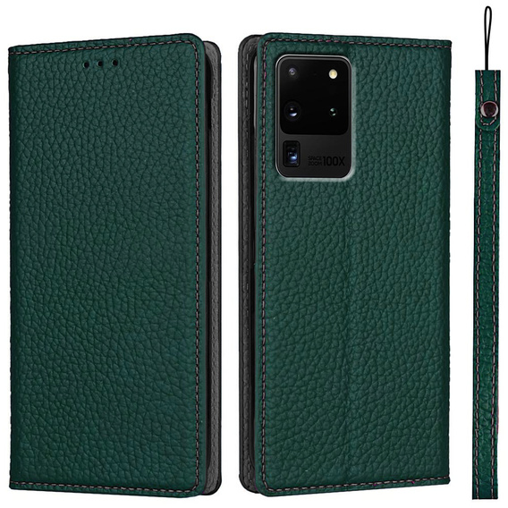 Leather case for Samsung Galaxy S20 Ultra, ERBORD Grain Leather, green