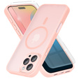 Case for iPhone 16 Pro, for MagSafe, ERBORD Matt Case, pink + Screen Glass