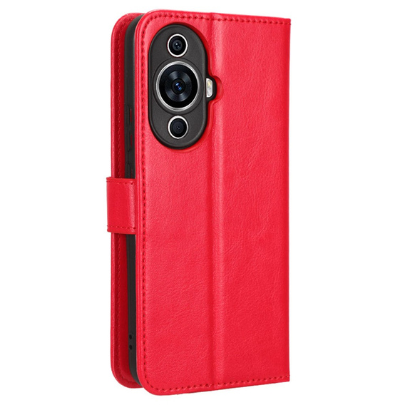Flip case for Huawei Nova 11 Pro, Crazy Horse Wallet, red
